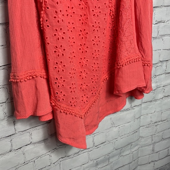 Clover & Scout Handkerchief Halter Top Orange Shirt Size Large - Picture 4 of 9